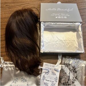 Lu’s Wigs “Betty” Human Hair Brunette 4/5 Medium Cap HH 17”